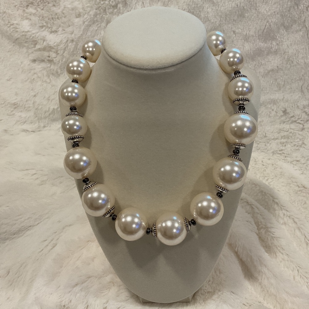 Chico’s Chunky Faux Pearl Necklace
